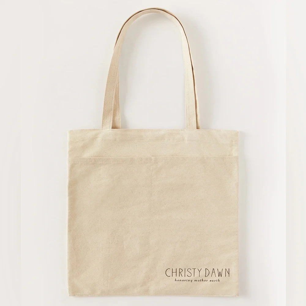 CHRISTY DAWN Tote Bag Regenerative Revolution Pockets Inside & Out Canvas